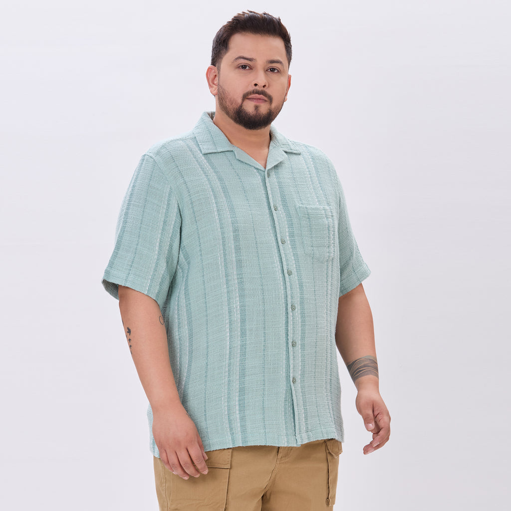 Plus Size Casual Shirt | 4XL-10XL | 100% Cotton | Green