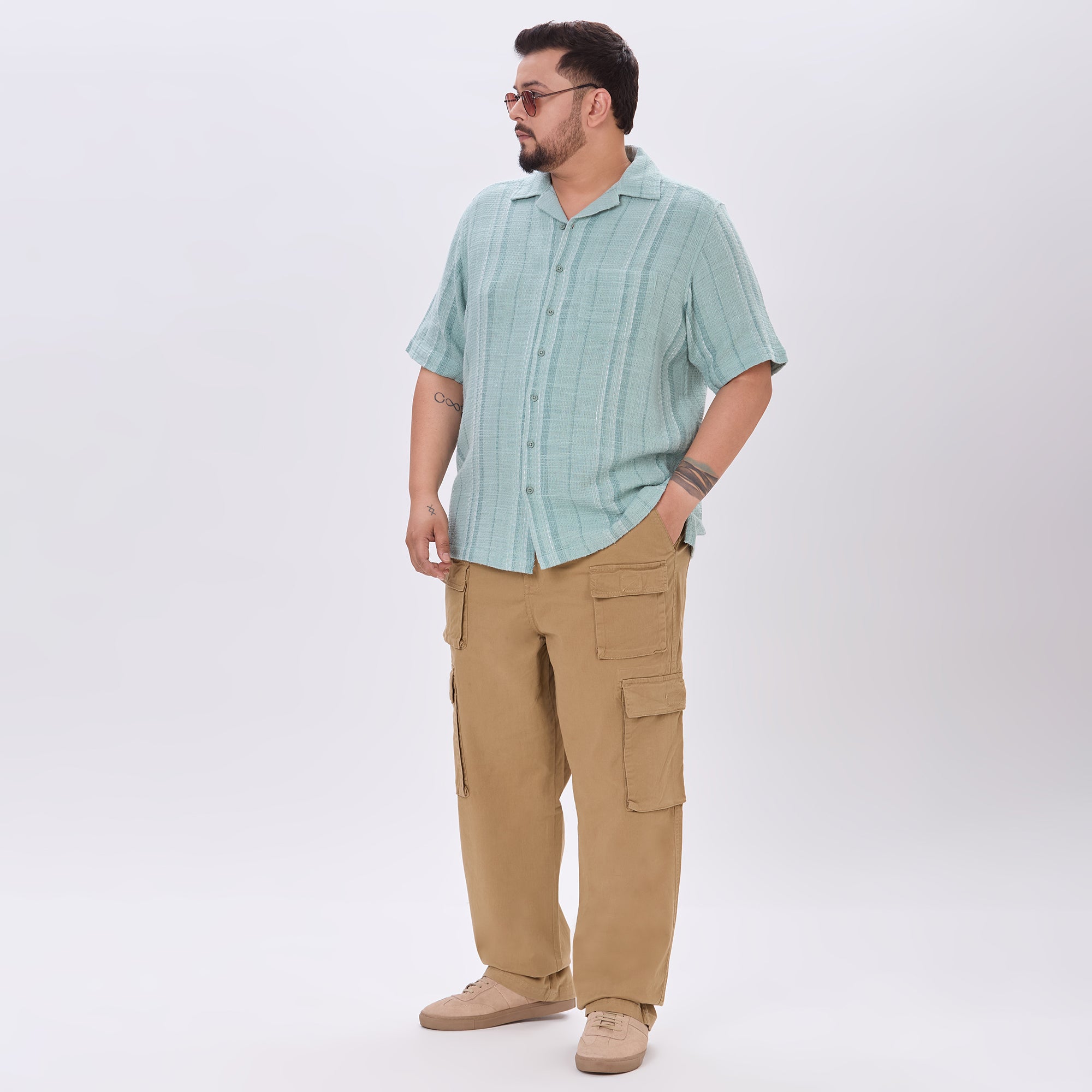 Plus Size Casual Shirt | 4XL-10XL | 100% Cotton | Green
