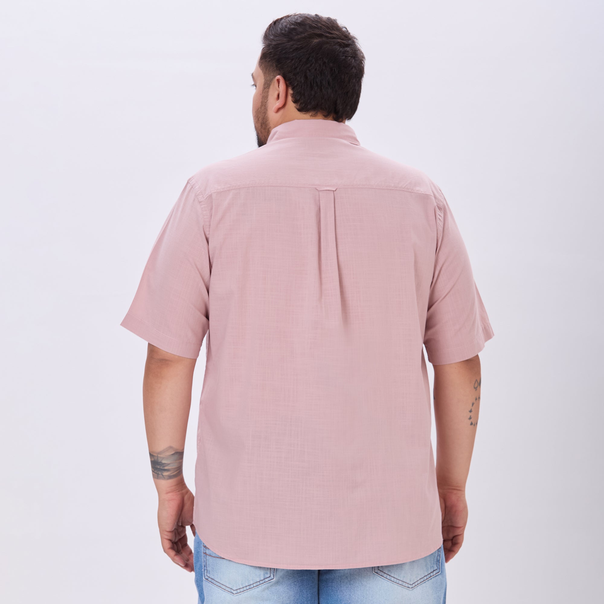 Plus Size Casual Shirt | 4XL-10XL | 100% Cotton | Dusty Pink