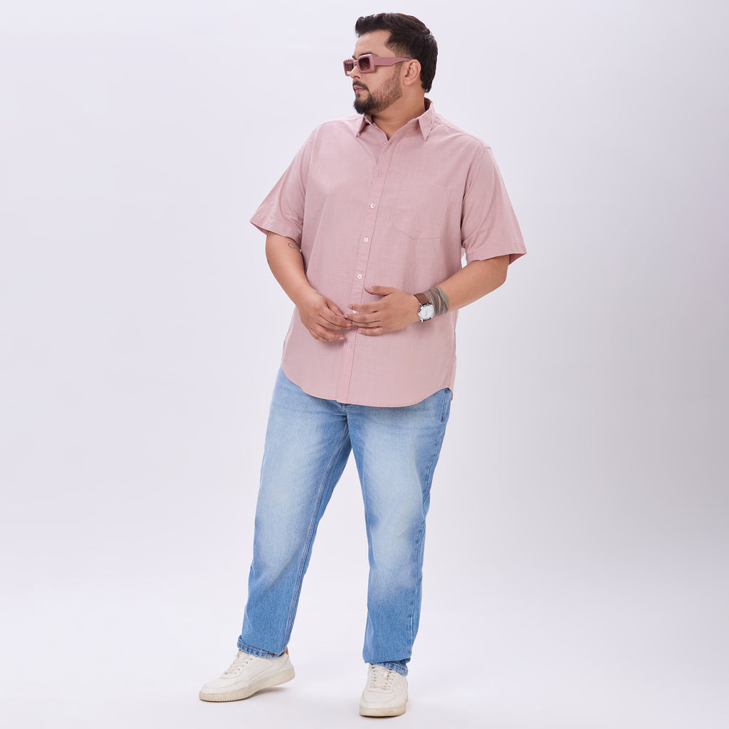 Plus Size Casual Shirt | 4XL-10XL | 100% Cotton | Dusty Pink