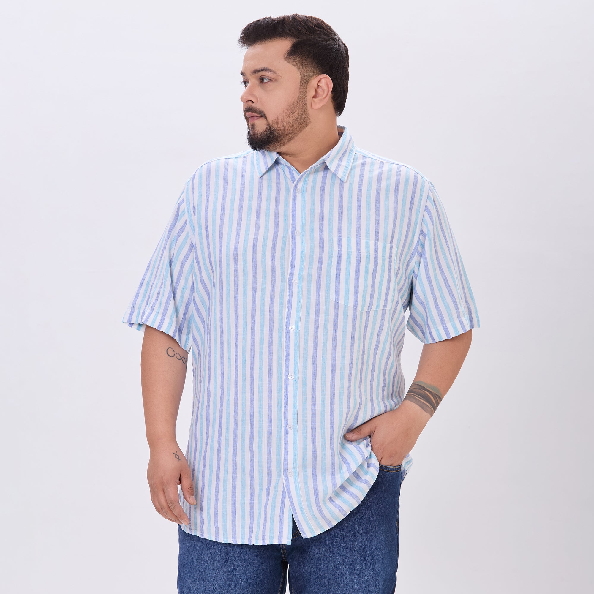 Plus Size Casual Shirt | 4XL-9XL | Blue