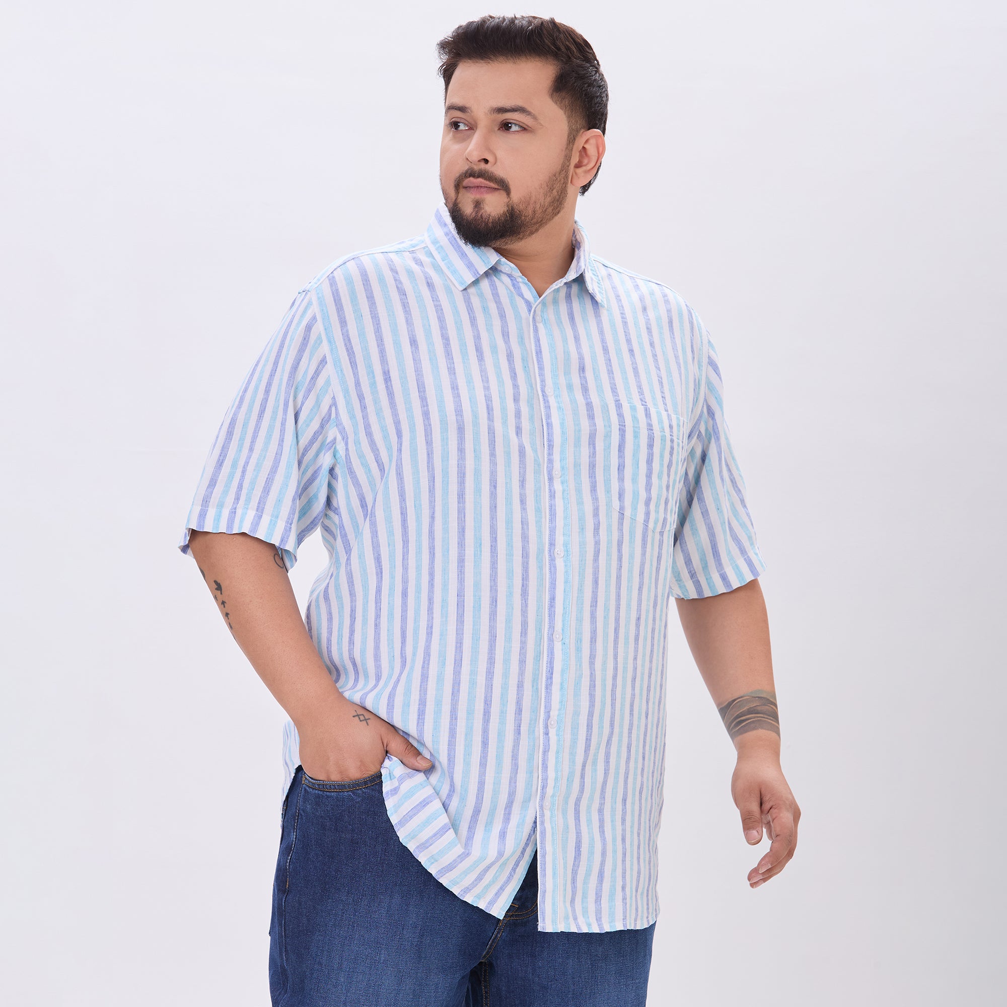 Plus Size Casual Shirt | 4XL-9XL | Blue