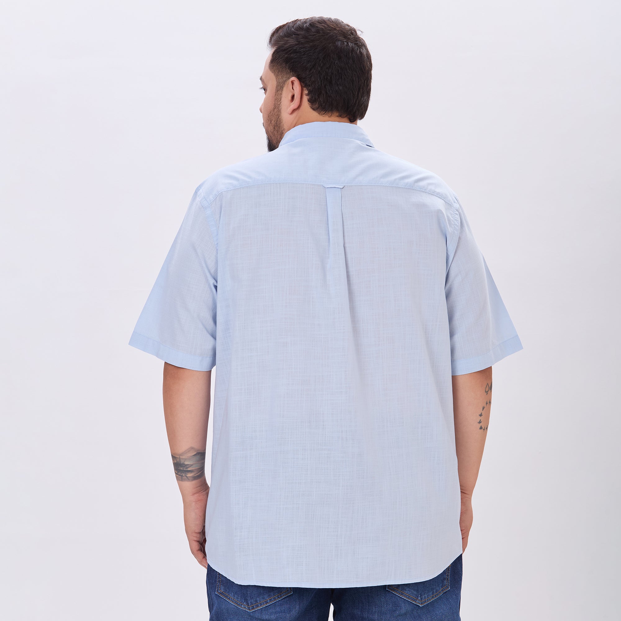 Plus Size Sky Casual Shirt | 4XL-10XL | 100% Cotton | Blue