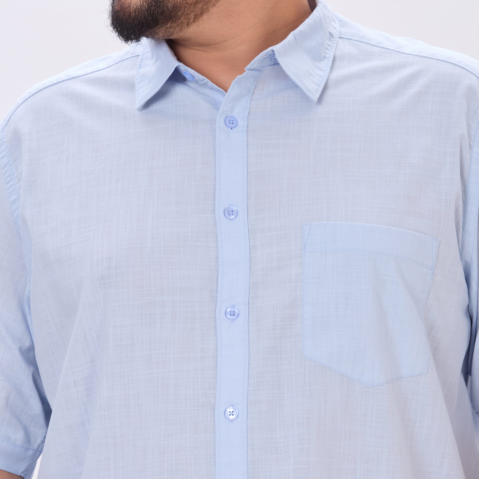 Plus Size Sky Casual Shirt | 4XL-10XL | 100% Cotton | Blue