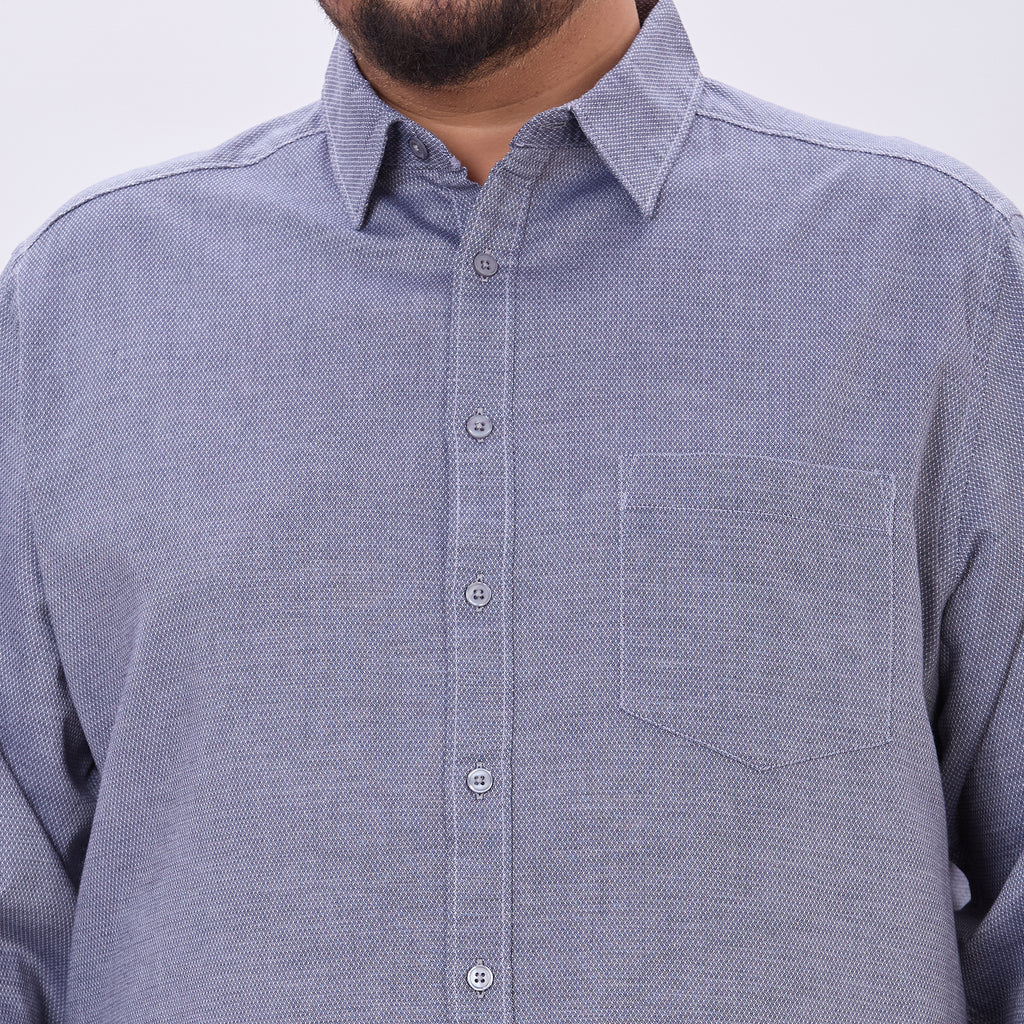 Plus Size Casual Shirt | 4XL-10XL | 100% Cotton | Navy
