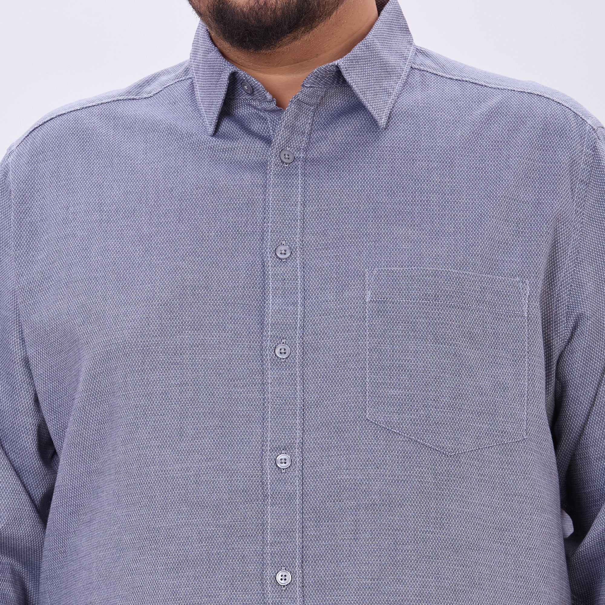 Plus Size Casual Shirt | 4XL-10XL | 100% Cotton | Navy