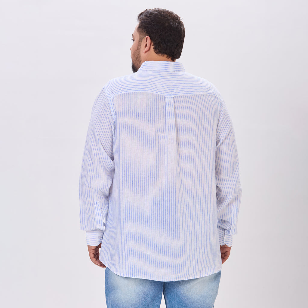 Plus Size Casual Shirt | 4XL-10XL | 100% Linen | White