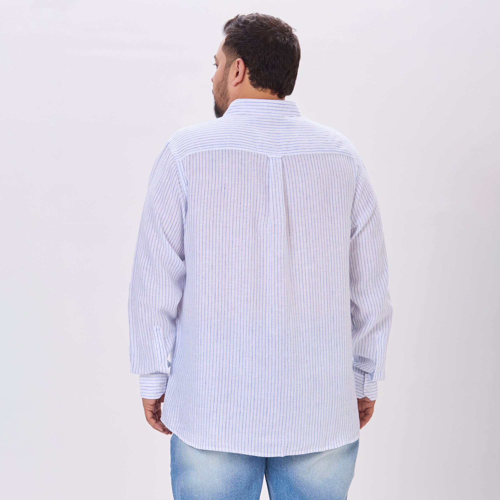 Plus Size Casual Shirt | 4XL-10XL | 100% Linen | White