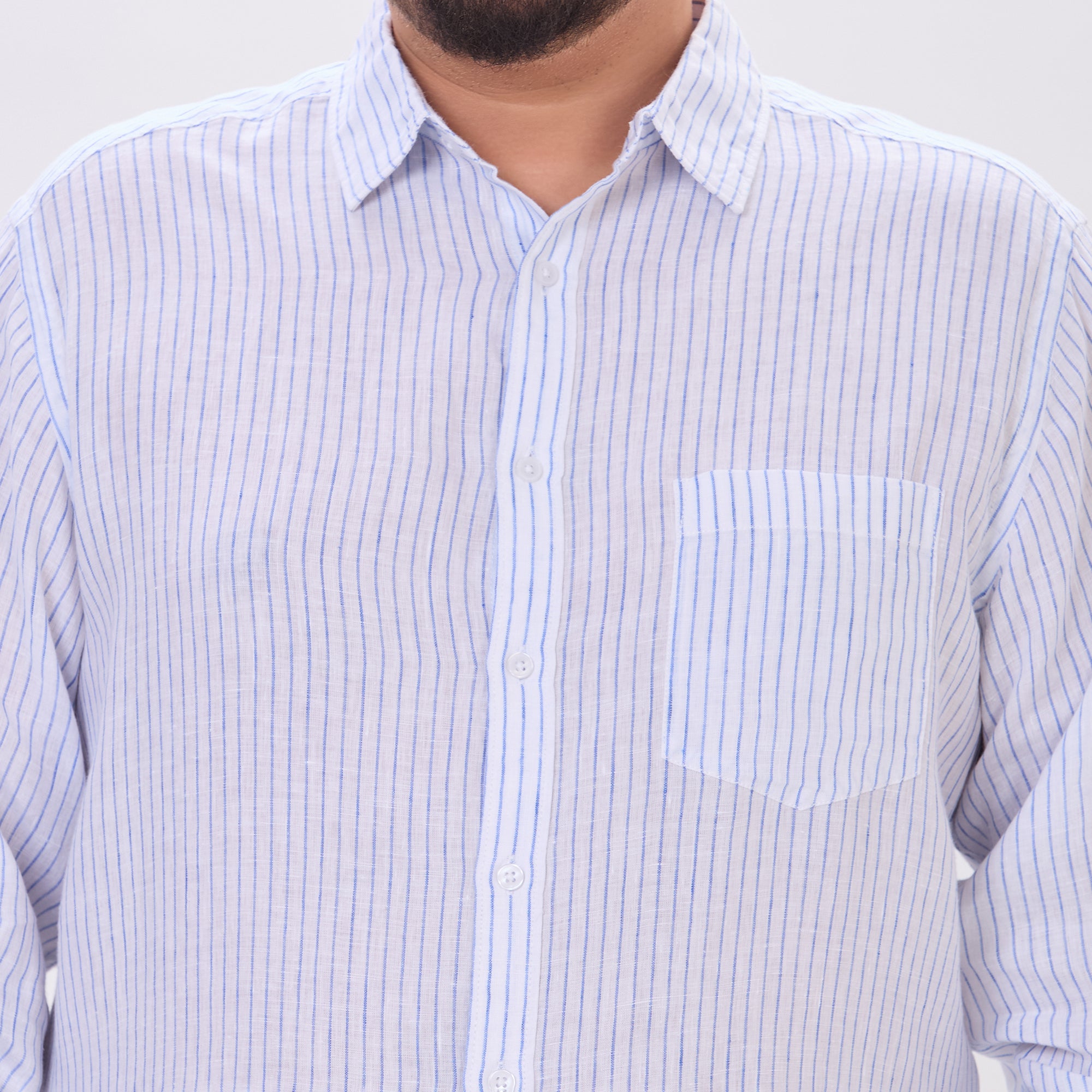 Plus Size Casual Shirt | 4XL-10XL | 100% Linen | White