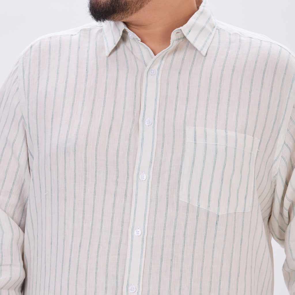 Plus Size Casual Shirt | 4XL-10XL | 100% Linen | Beige