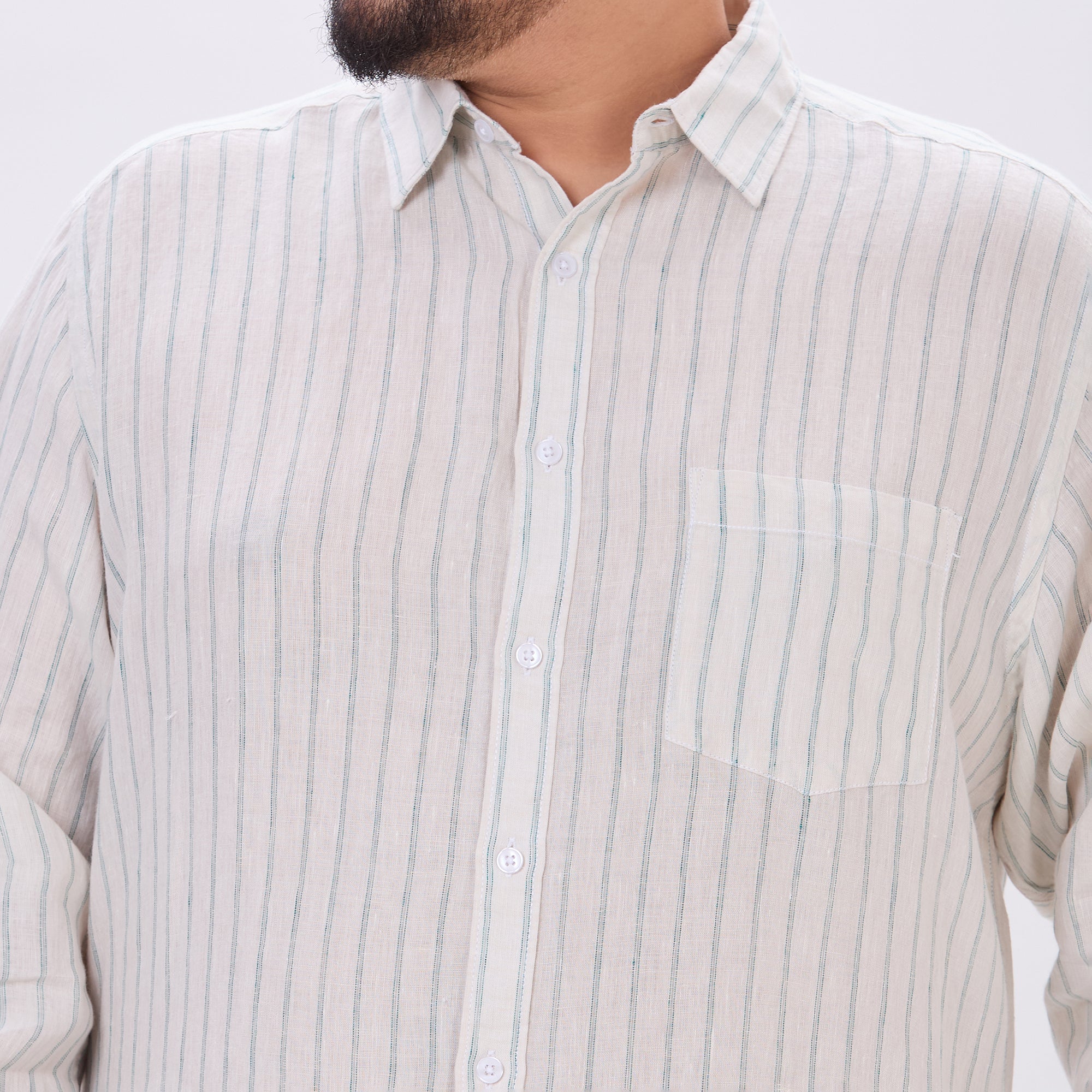 Plus Size Casual Shirt | 4XL-10XL | 100% Linen | Beige