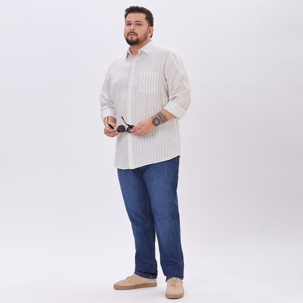 Plus Size Casual Shirt | 4XL-10XL | 100% Linen | Beige