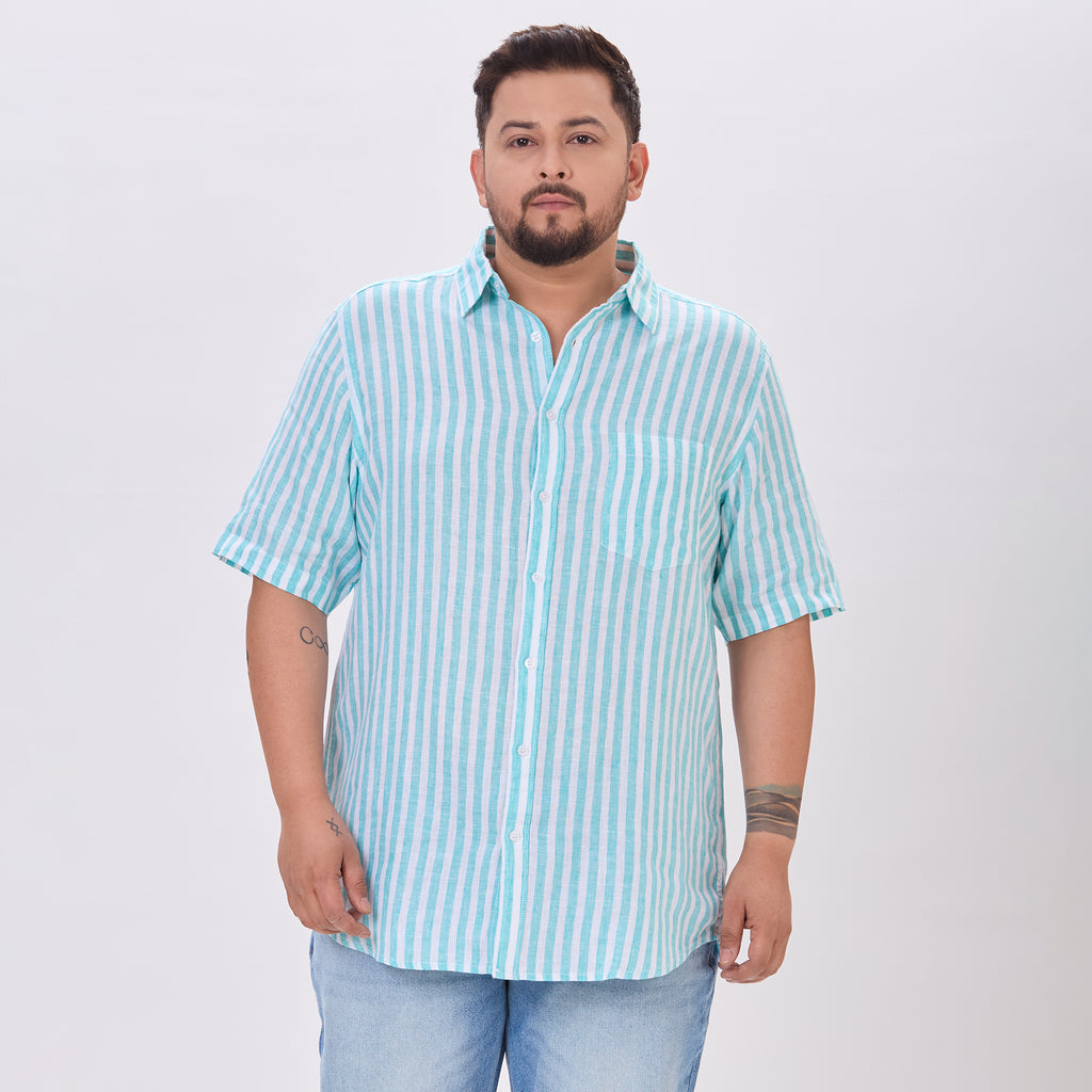 Plus Size Casual Shirt | 4XL-10XL | 100% Linen | Sea Green