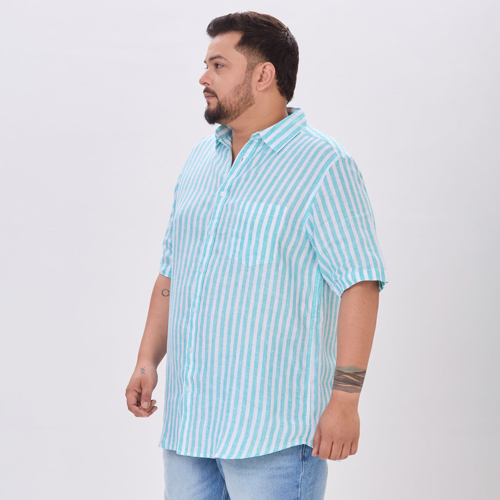 Plus Size Casual Shirt | 4XL-10XL | 100% Linen | Sea Green
