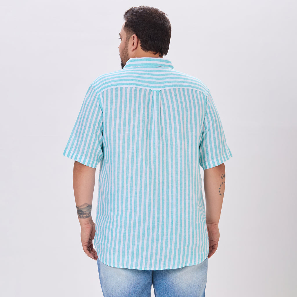Plus Size Casual Shirt | 4XL-10XL | 100% Linen | Sea Green