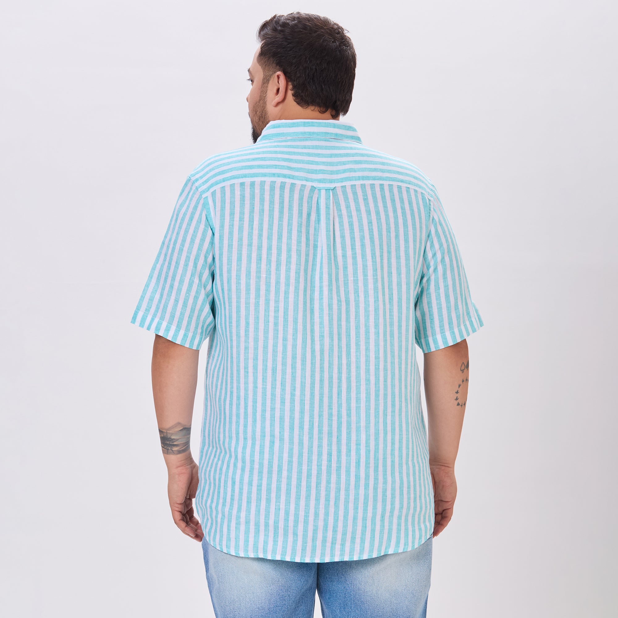 Plus Size Casual Shirt | 4XL-10XL | 100% Linen | Sea Green