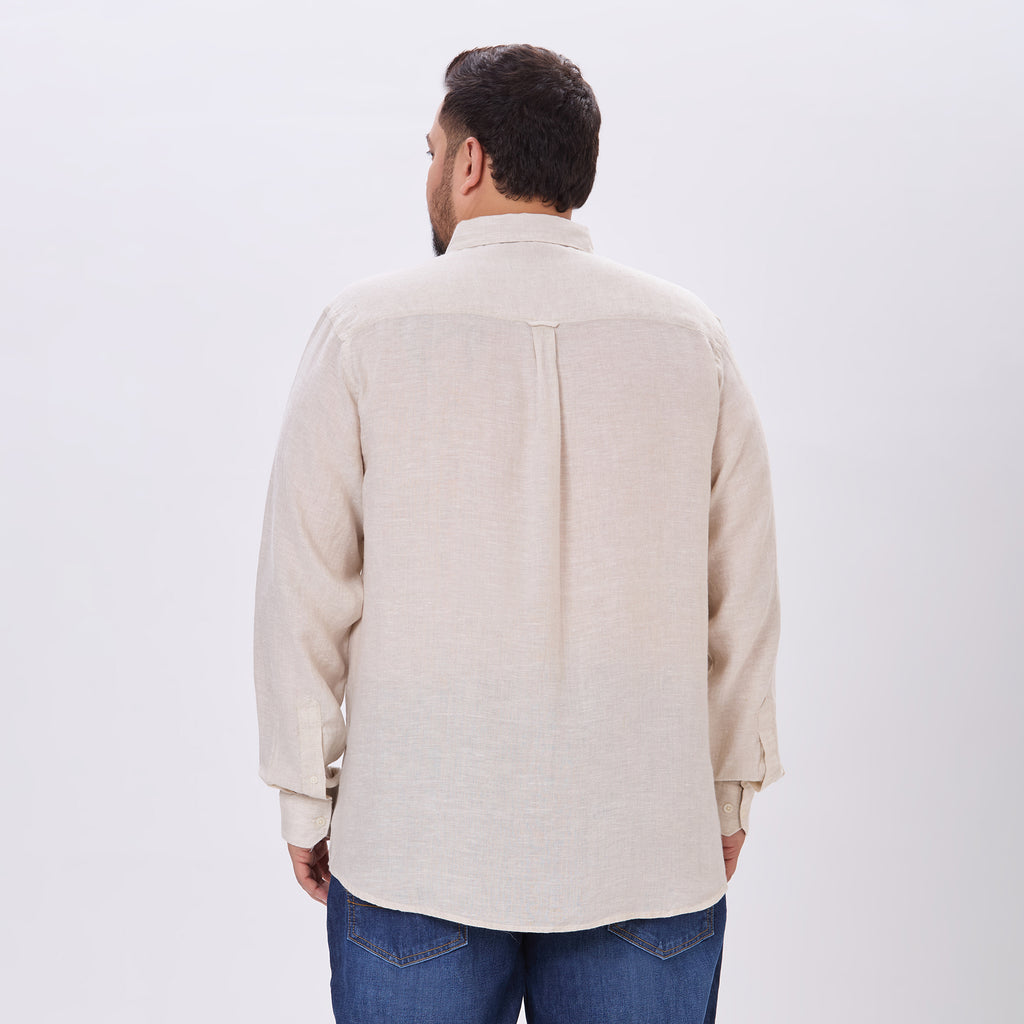 Plus Size Casual Shirt | 4XL-10XL | 100% Linen |Natural
