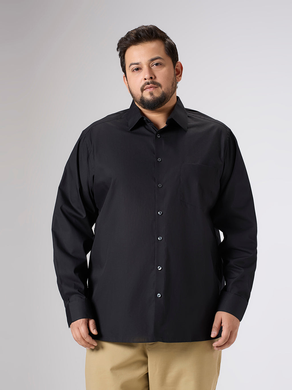 Plus Size Evening Shirt | 4XL - 10XL | 100% Cotton | Black