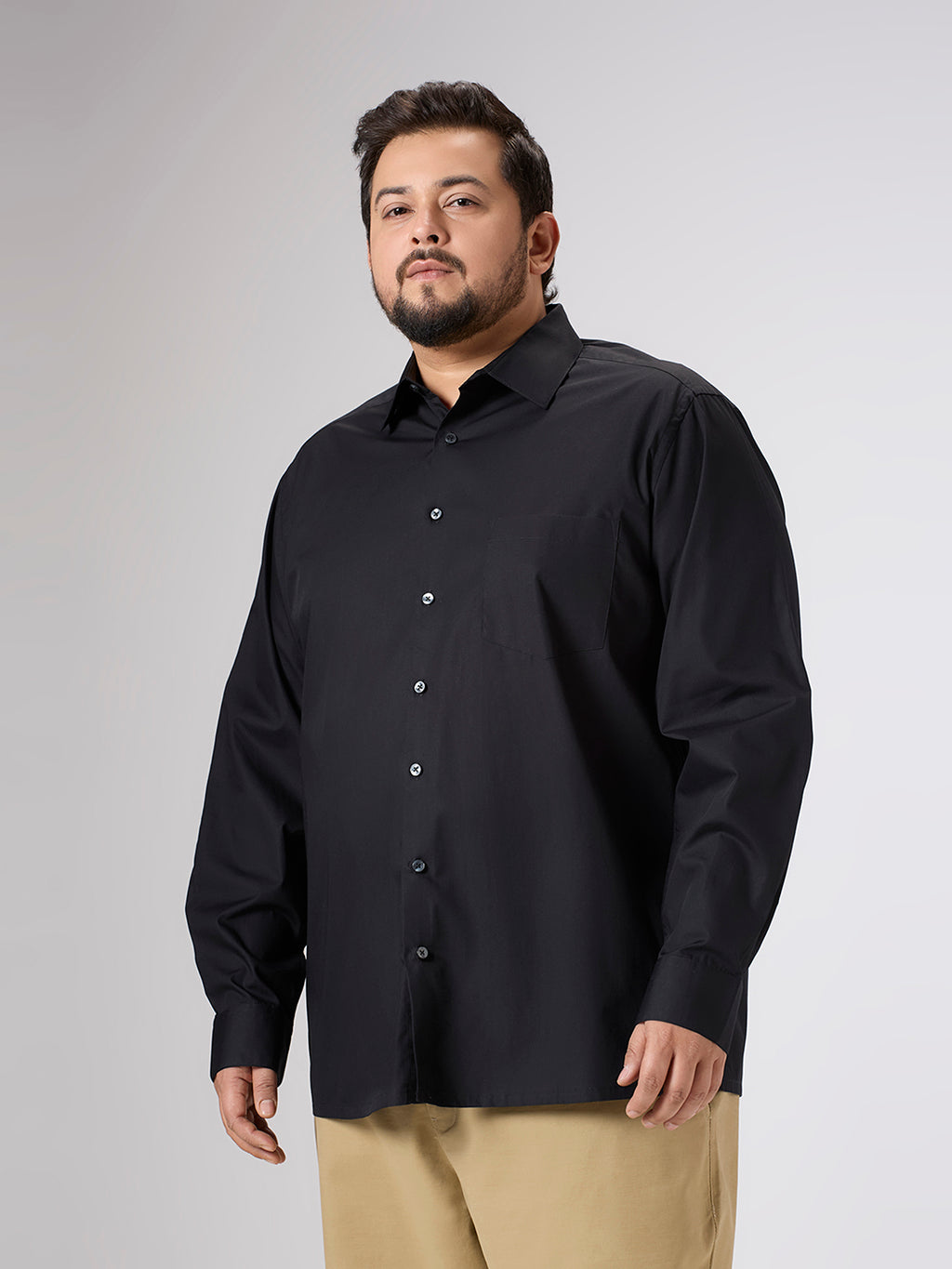 Plus Size Evening Shirt | 4XL - 10XL | 100% Cotton | Black