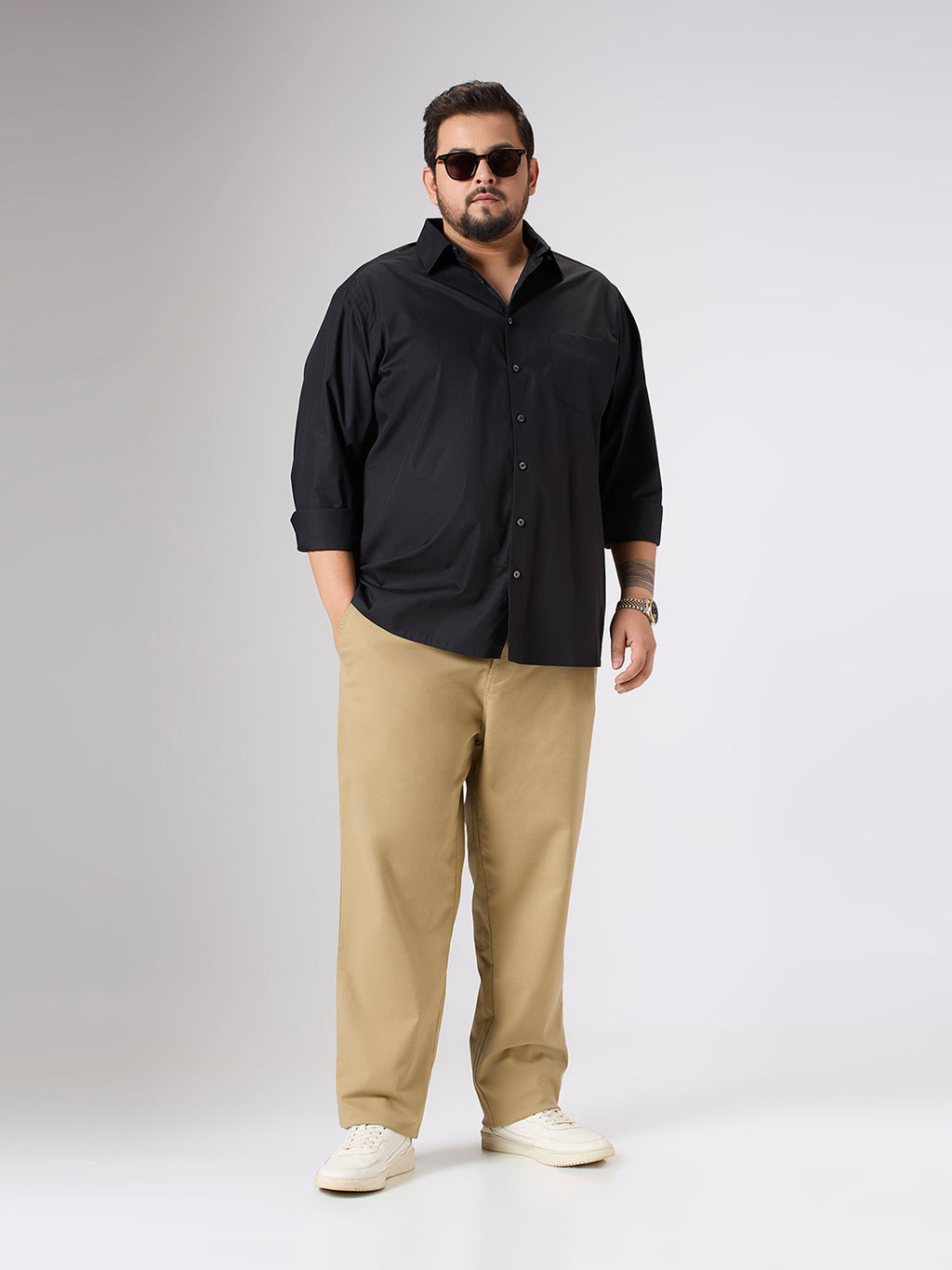 Plus Size Evening Shirt | 4XL - 10XL | 100% Cotton | Black