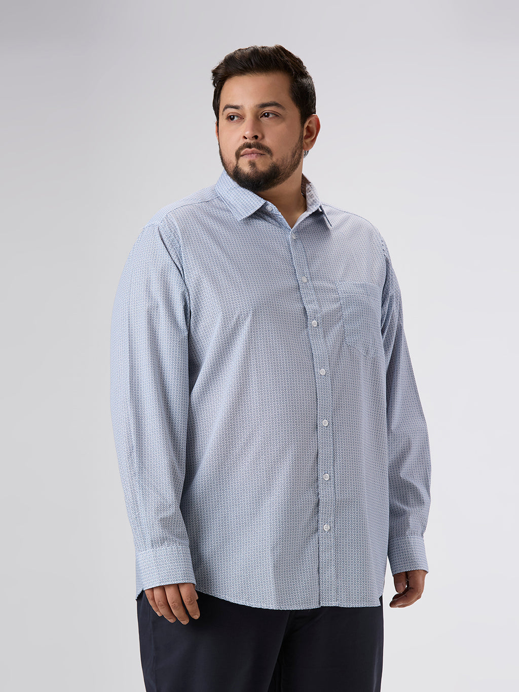 Plus Size Evening Shirt | 4XL - 10XL | Navy