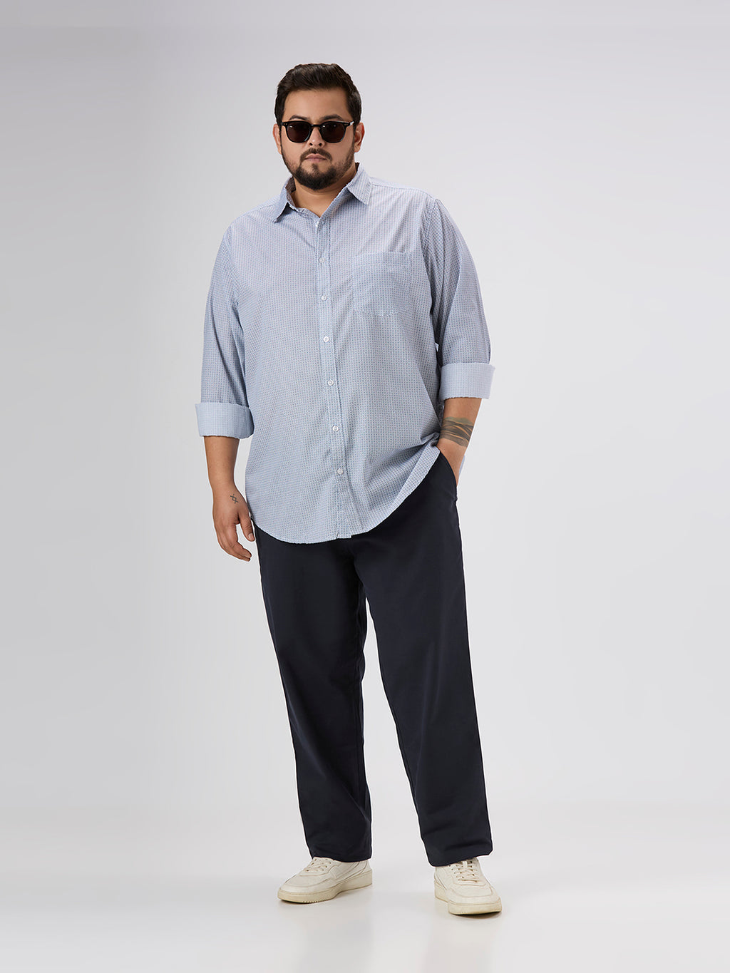 Plus Size Evening Shirt | 4XL - 10XL | Navy