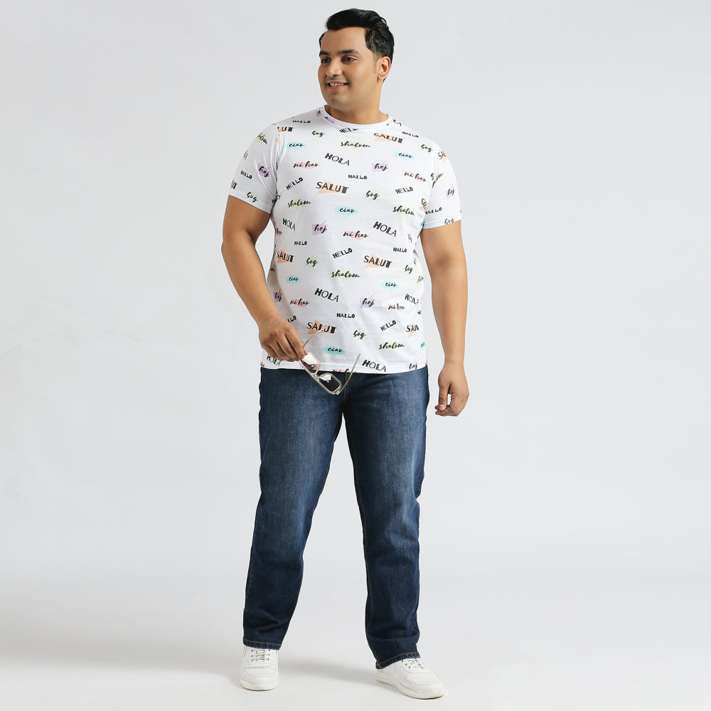 Plus Size Aop T-shirt | 4XL - 10XL | 100% Cotton | White