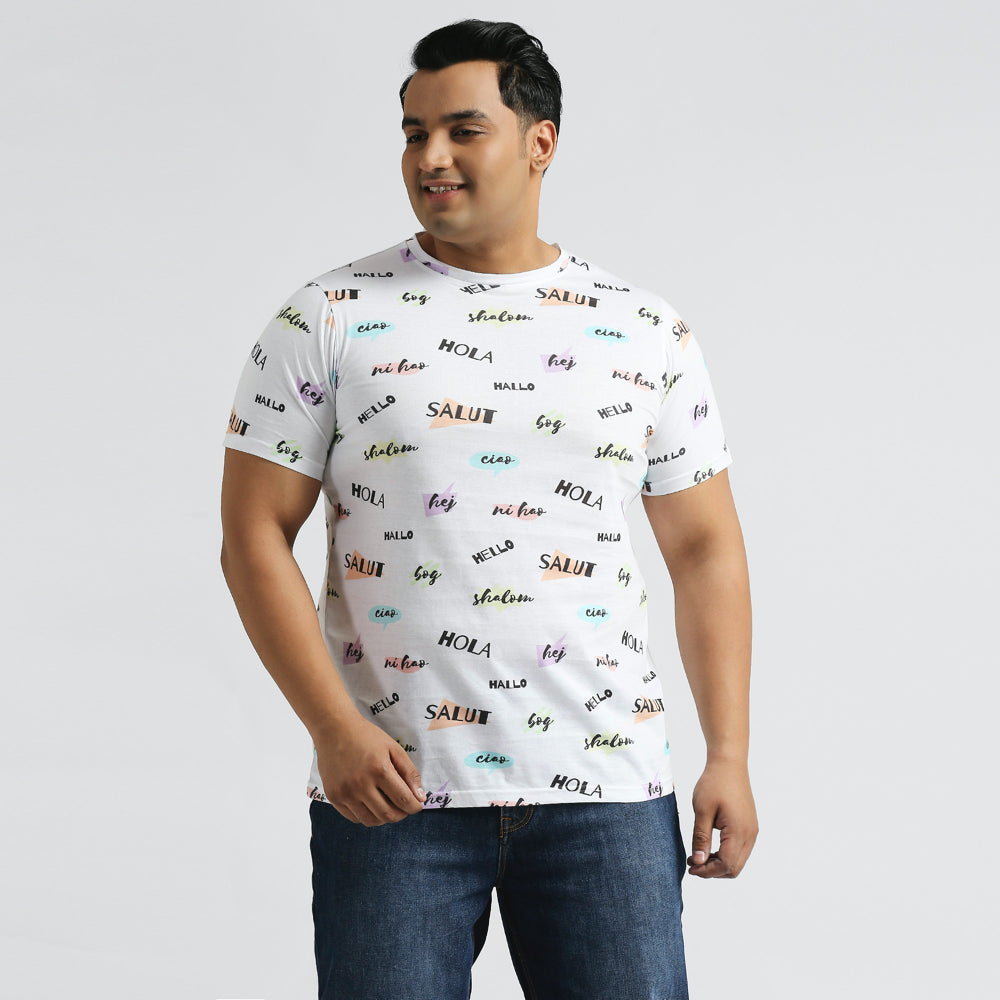 Plus Size Aop T-shirt | 4XL - 10XL | 100% Cotton | White