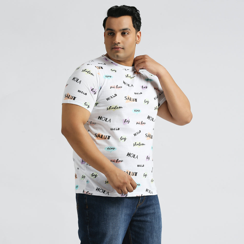 Plus Size Aop T-shirt | 4XL - 10XL | 100% Cotton | White