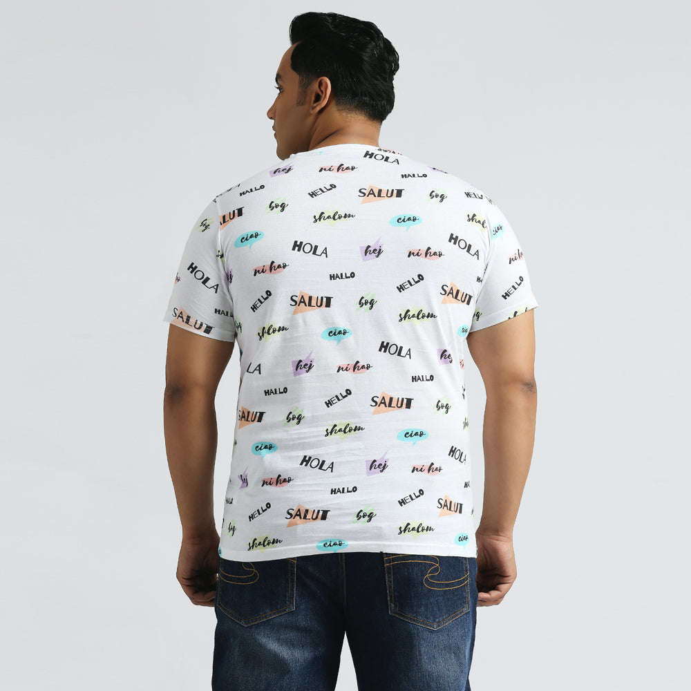 Plus Size Aop T-shirt | 4XL - 10XL | 100% Cotton | White