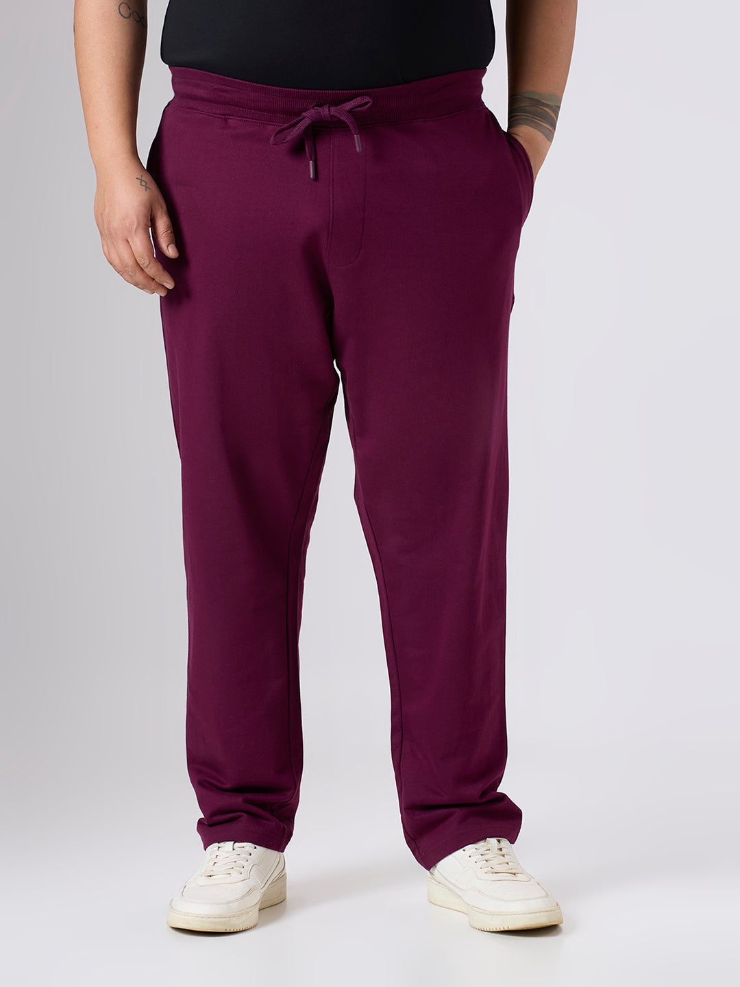 Plus Size Track Pant | 100% Cotton | Wine