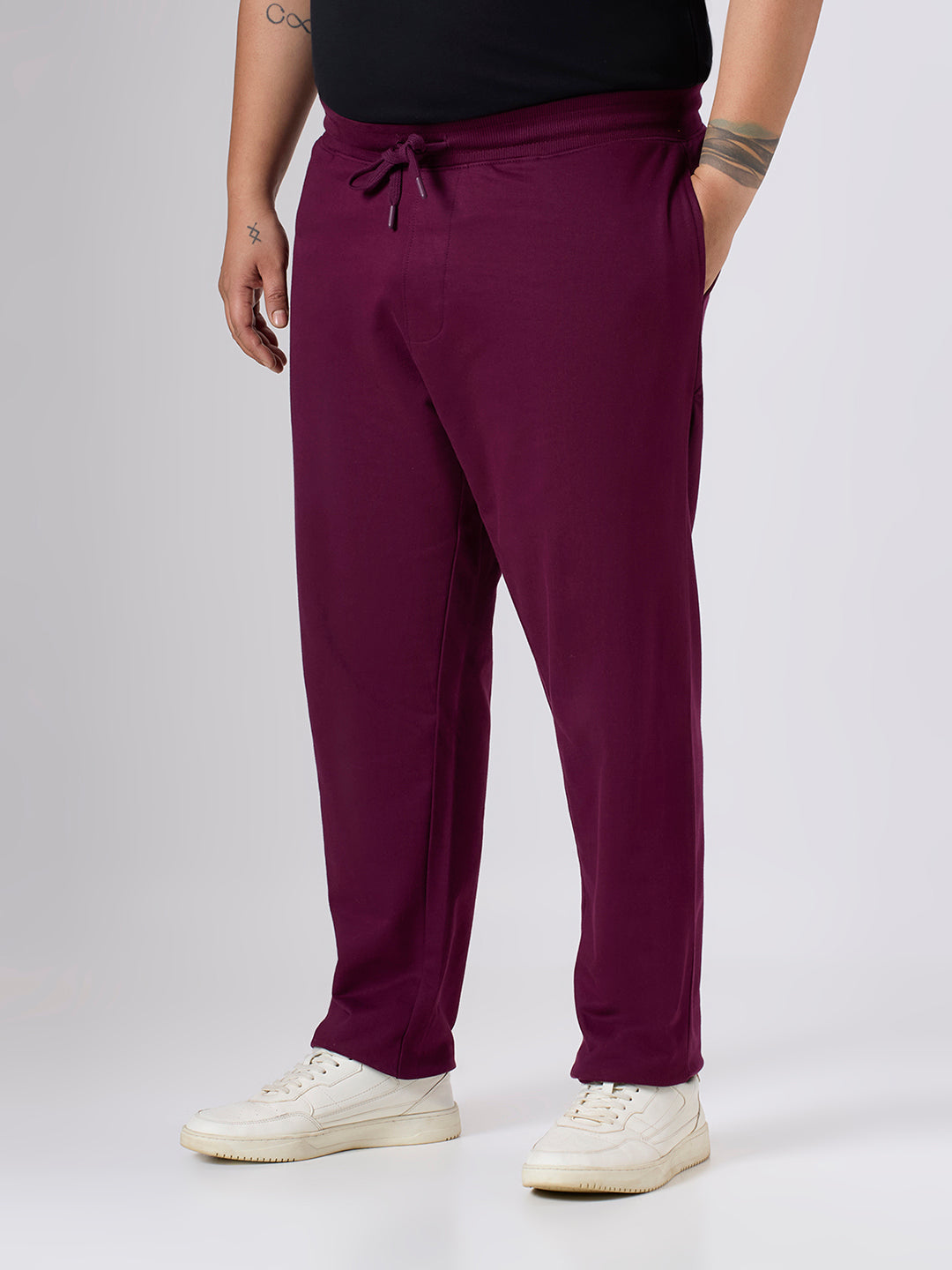 Plus Size Track Pant | 100% Cotton | Wine