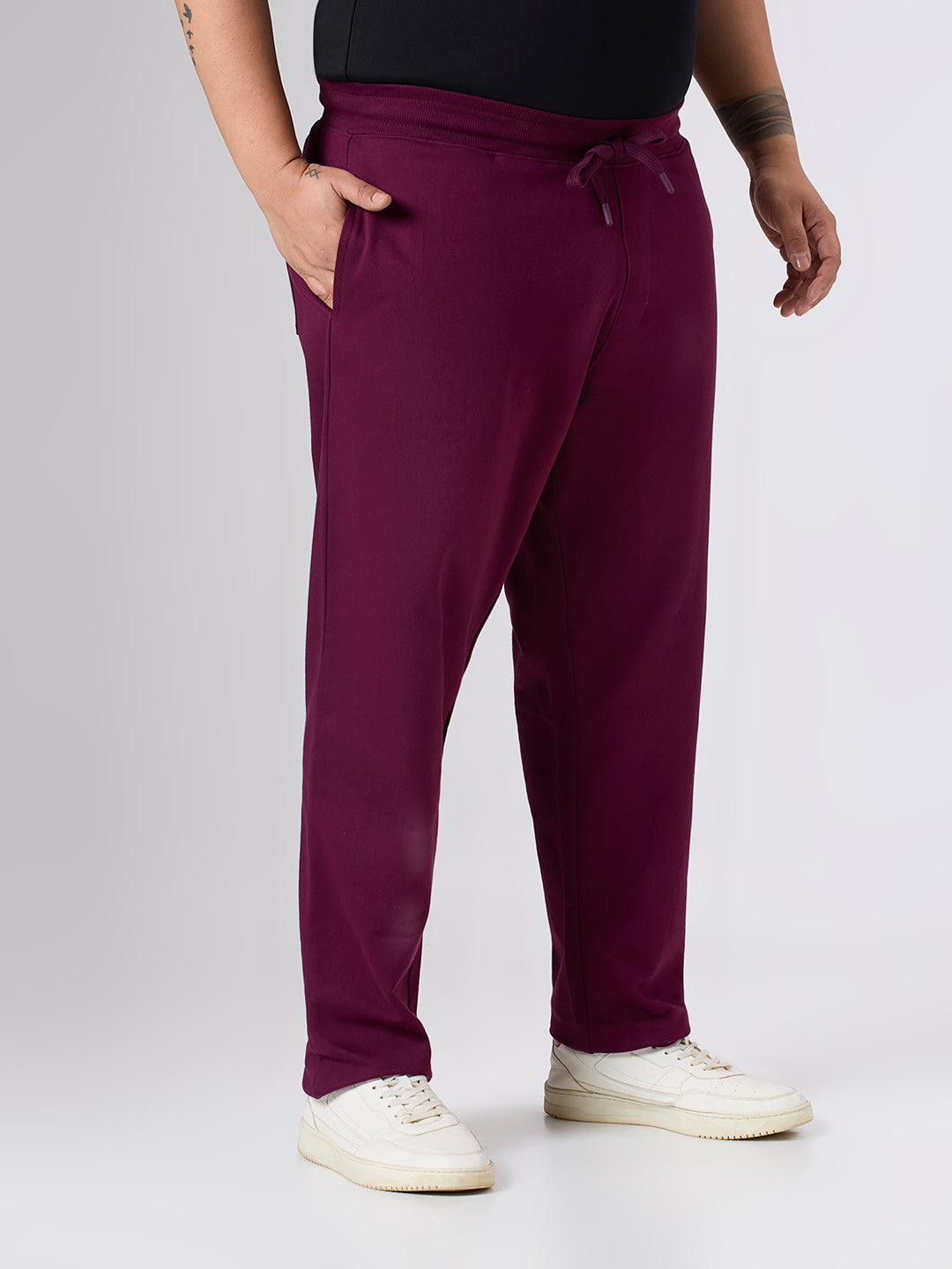 Plus Size Track Pant | 100% Cotton | Wine