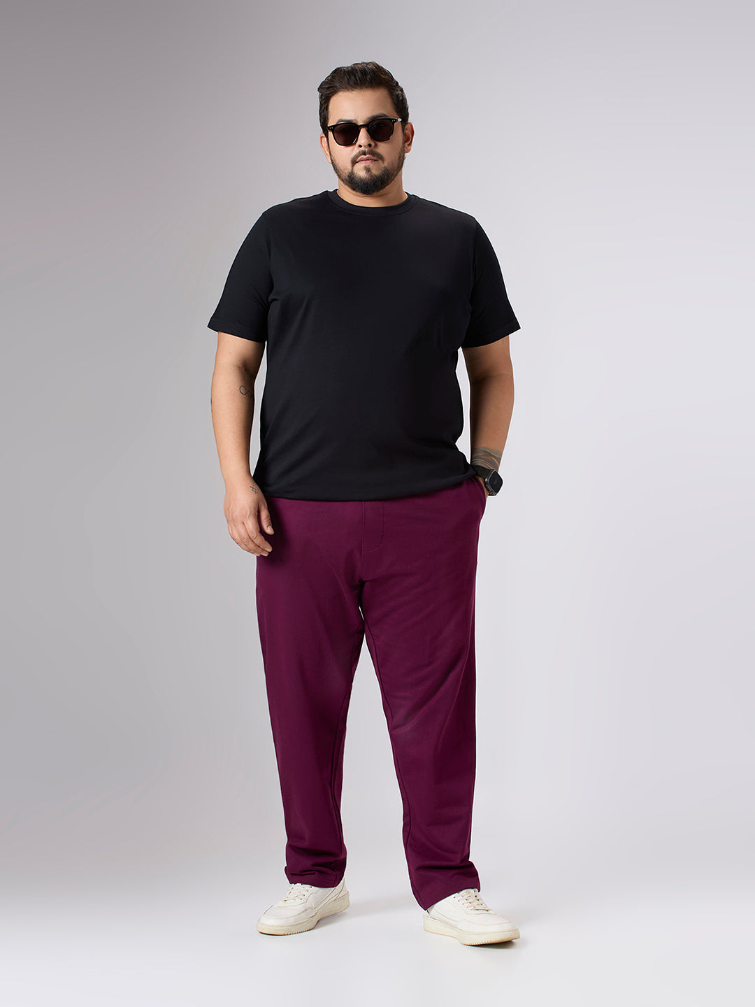 Plus Size Track Pant | 100% Cotton | Wine