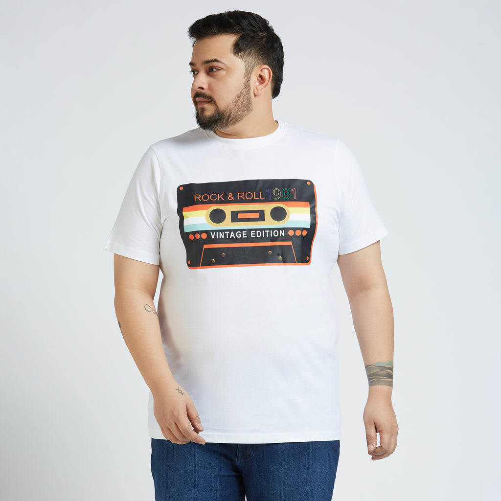 Plus Size Graphic T-shirt | 4XL - 10XL | White