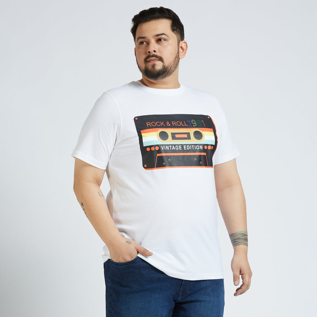 Plus Size Graphic T-shirt | 4XL - 10XL | White