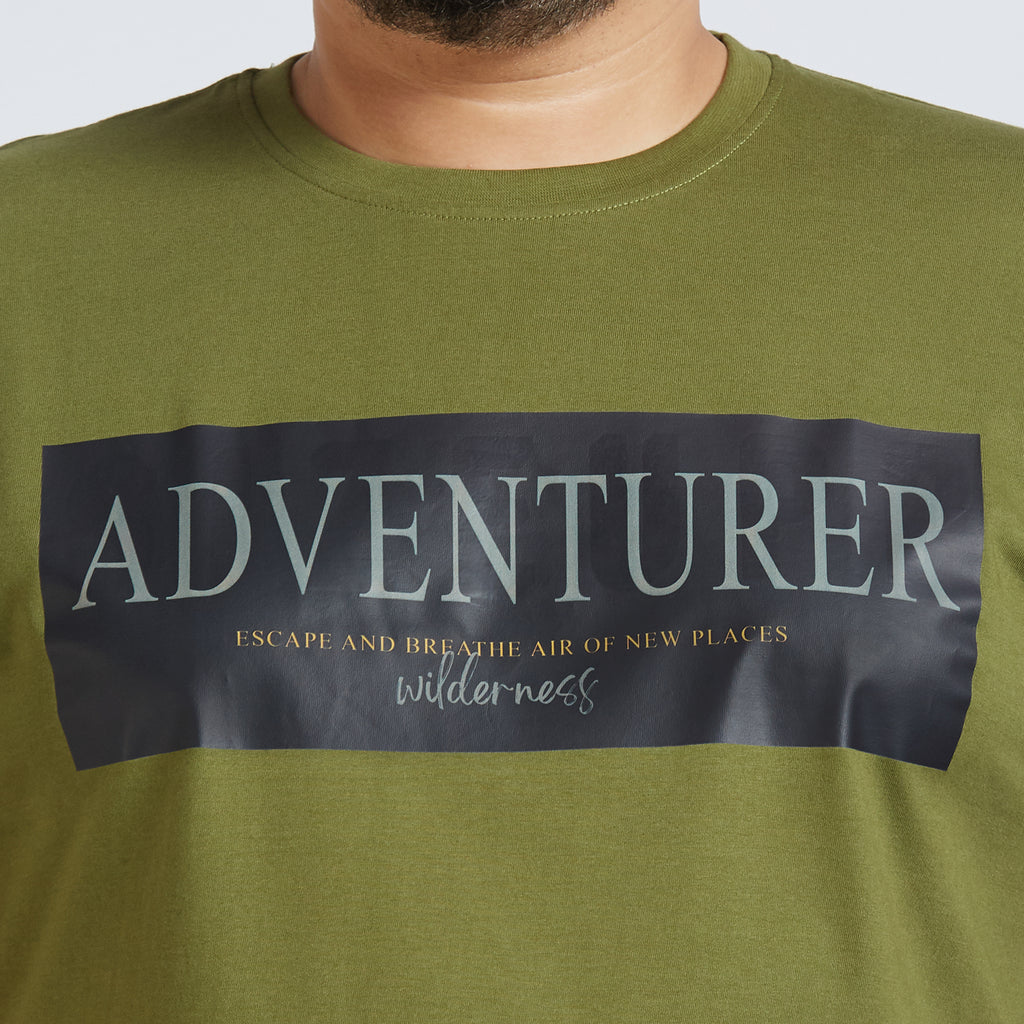 Plus Size Graphic T-shirt | 4XL - 10XL | 100% Cotton | Olive