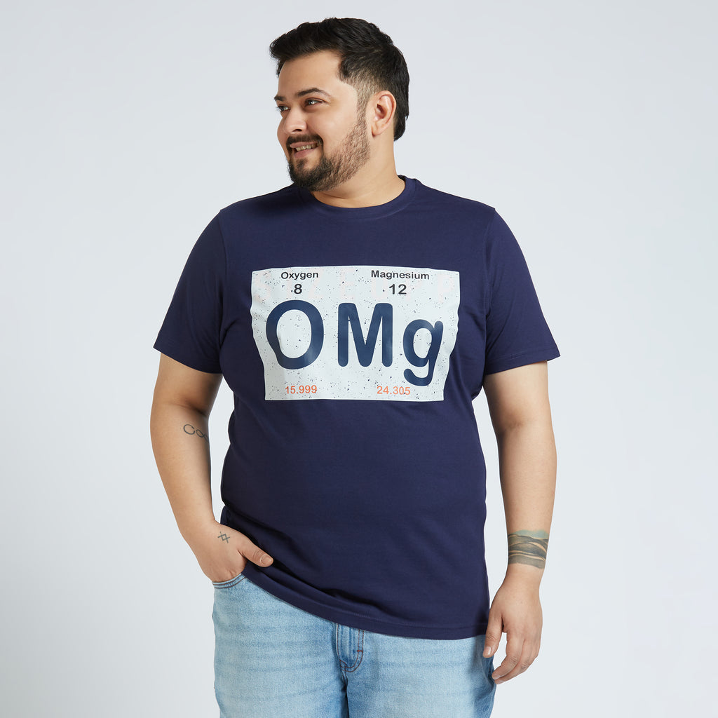 Plus Size Graphic T-shirt | 4XL - 10XL | 100% Cotton | Navy