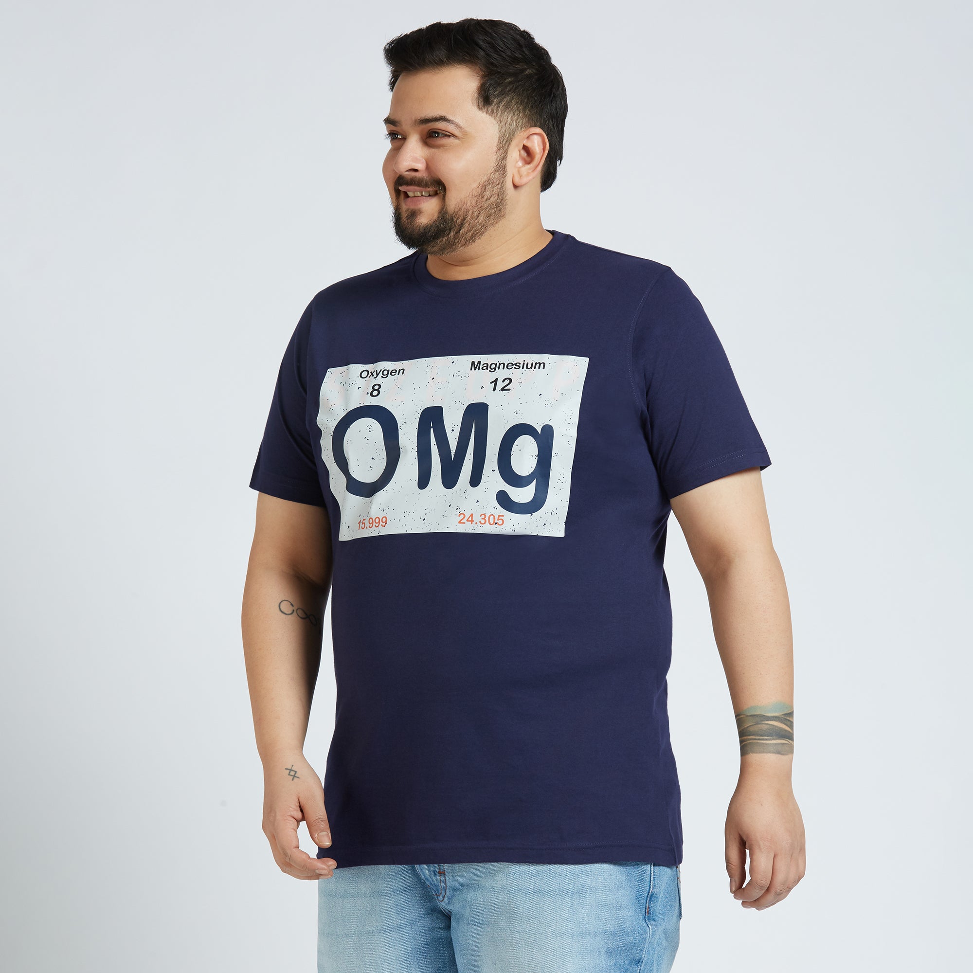 Plus Size Graphic T-shirt | 4XL - 10XL | 100% Cotton | Navy