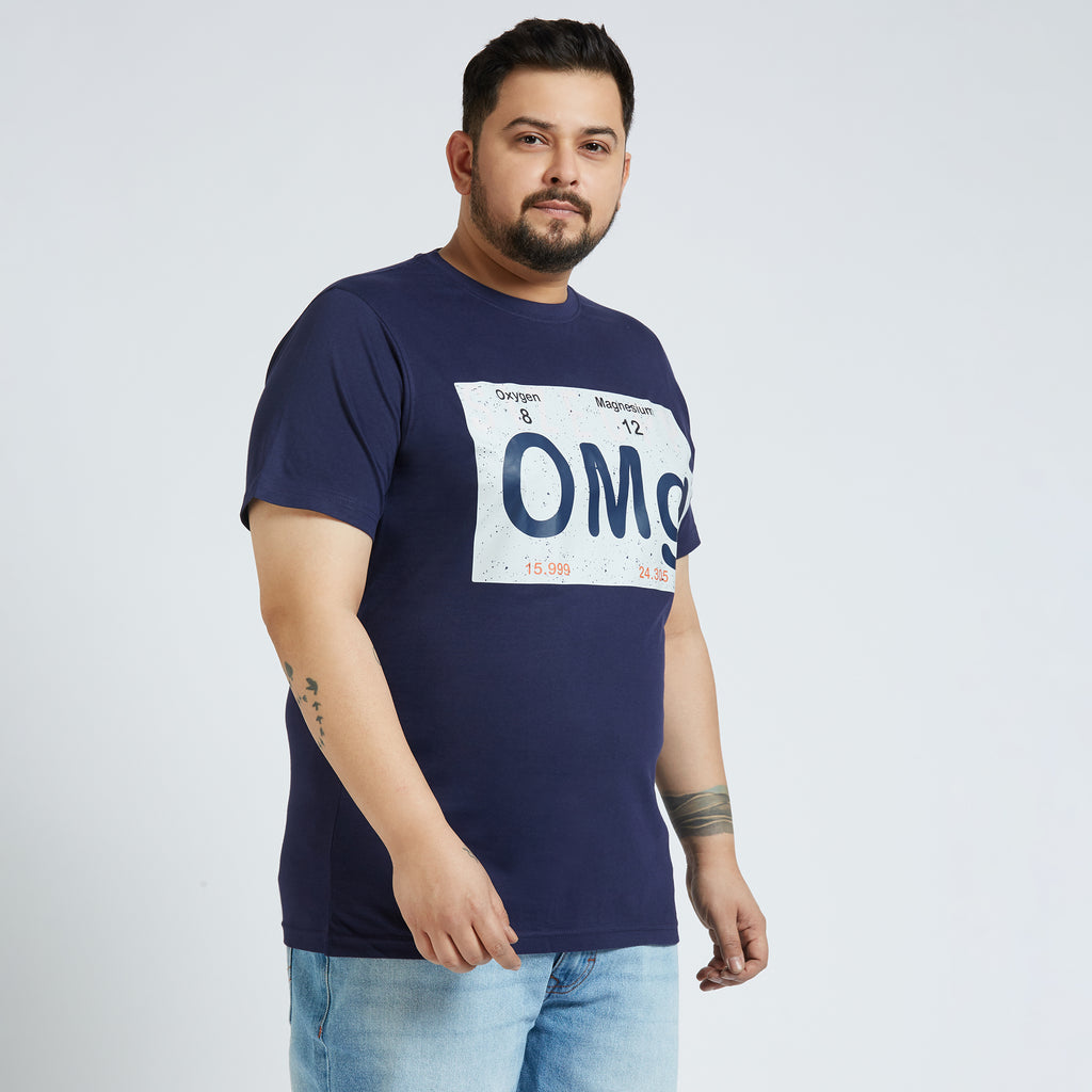 Plus Size Graphic T-shirt | 4XL - 10XL | 100% Cotton | Navy