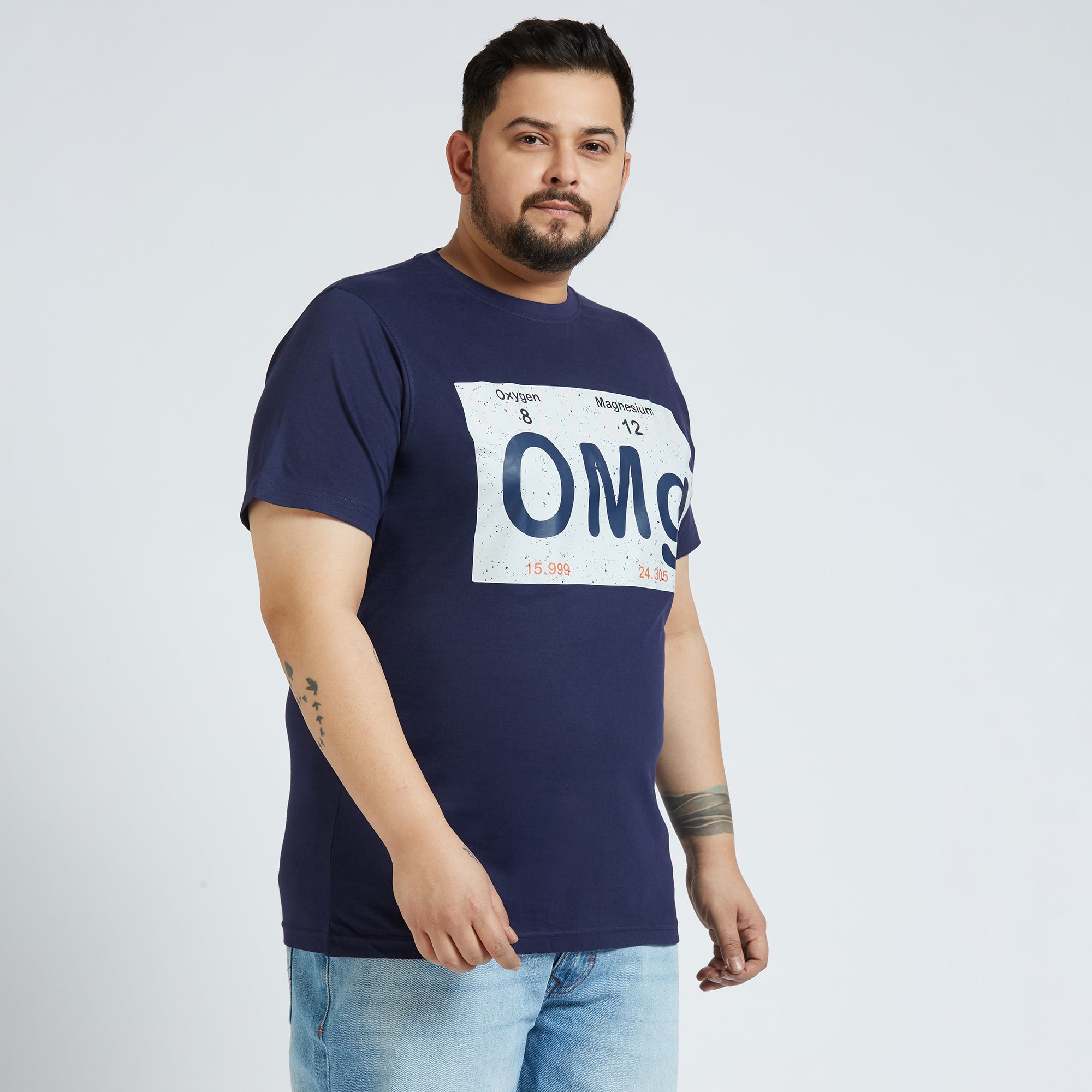 Plus Size Graphic T-shirt | 4XL - 10XL | 100% Cotton | Navy