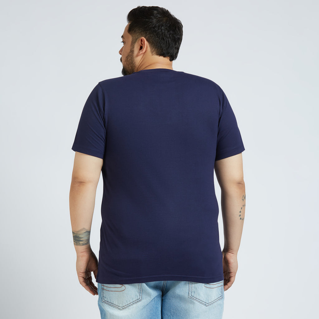 Plus Size Graphic T-shirt | 4XL - 10XL | 100% Cotton | Navy