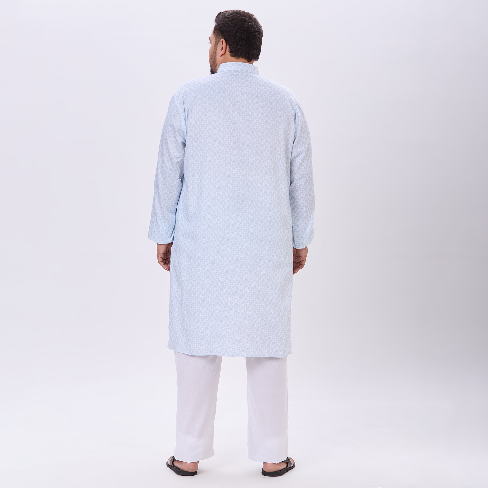 Sizeupp |Plus Size Kurta For Men |4XL-9XL |100% Cotton |Light Turquoise