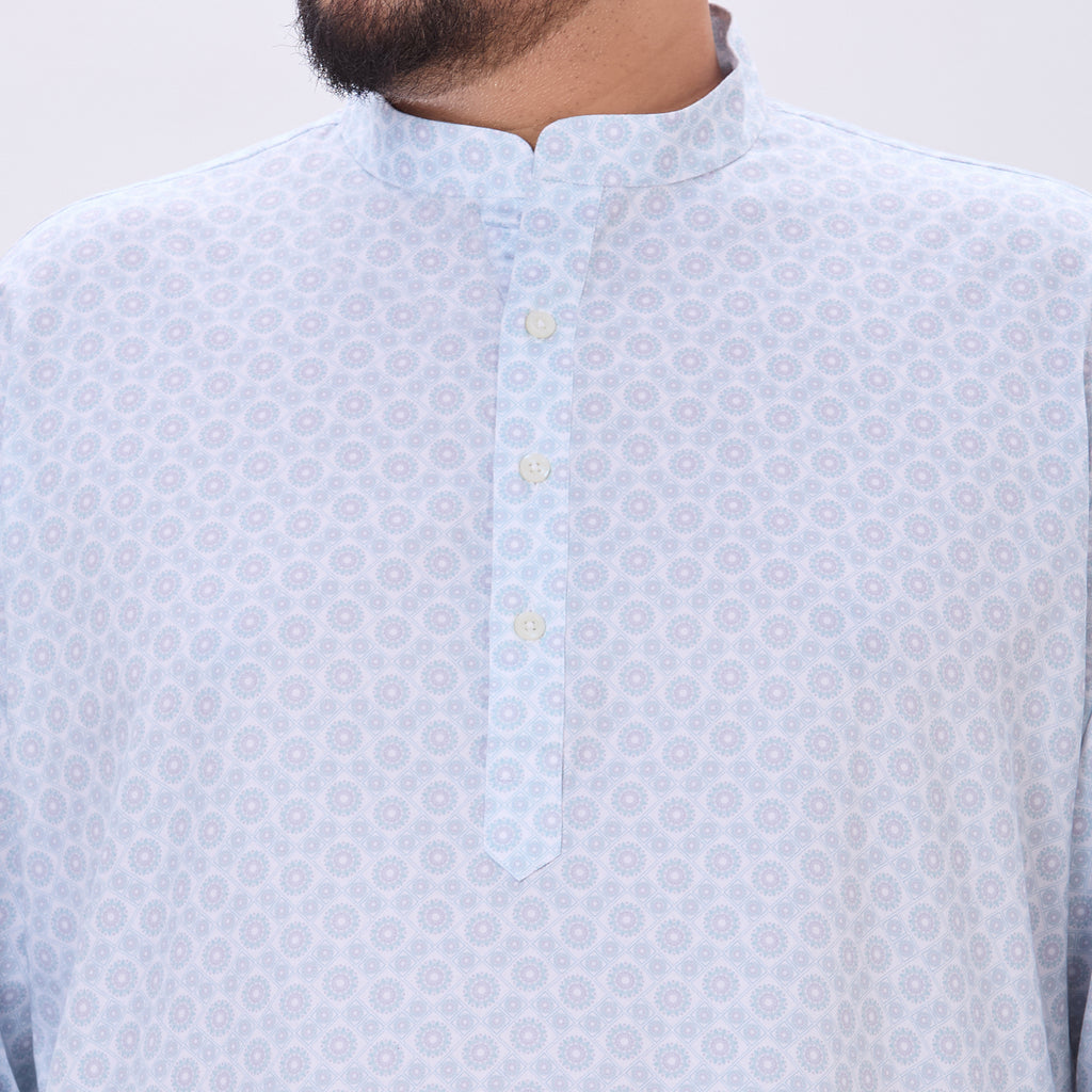 Sizeupp |Plus Size Kurta For Men |4XL-9XL |100% Cotton |Light Turquoise