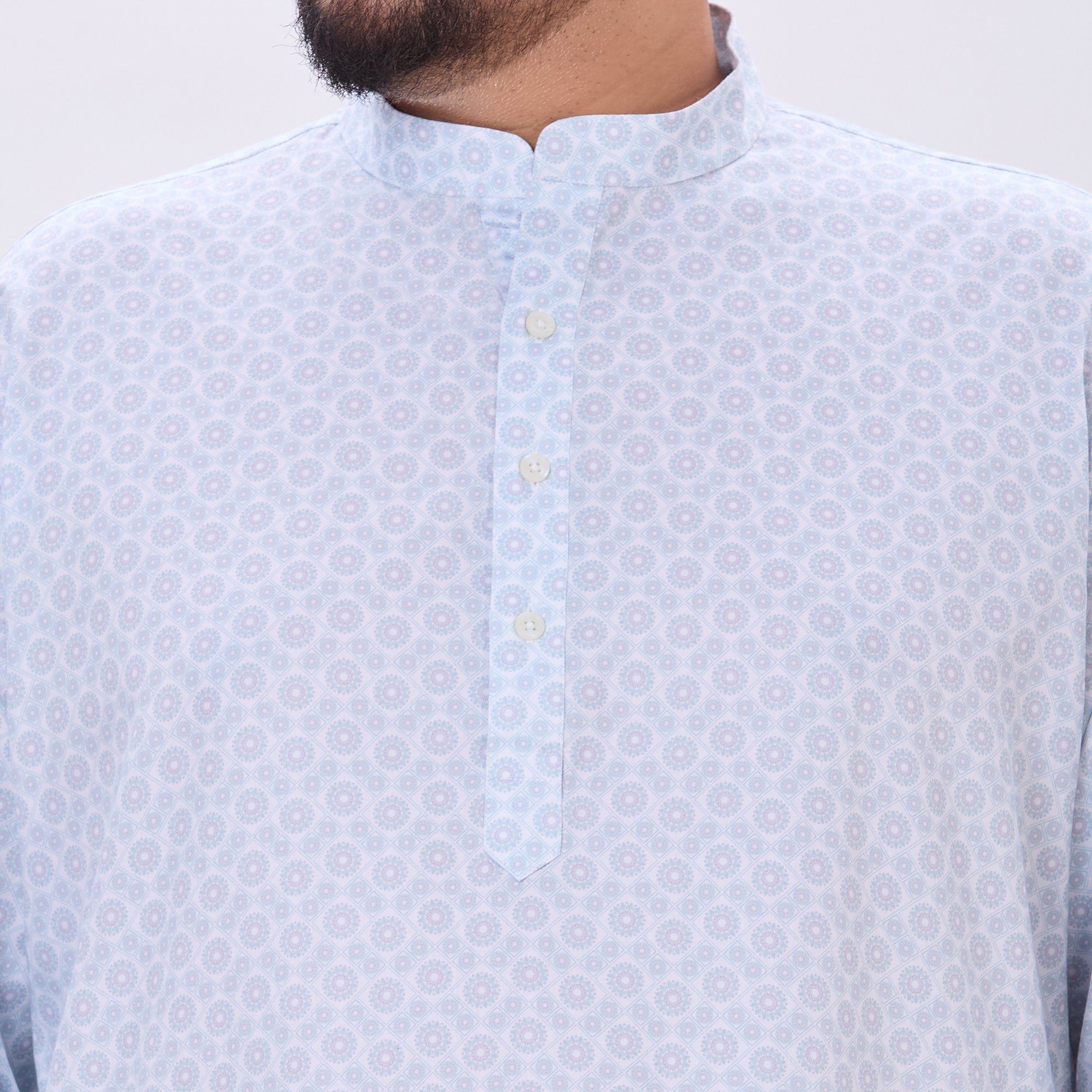 Sizeupp |Plus Size Kurta For Men |4XL-9XL |100% Cotton |Light Turquoise