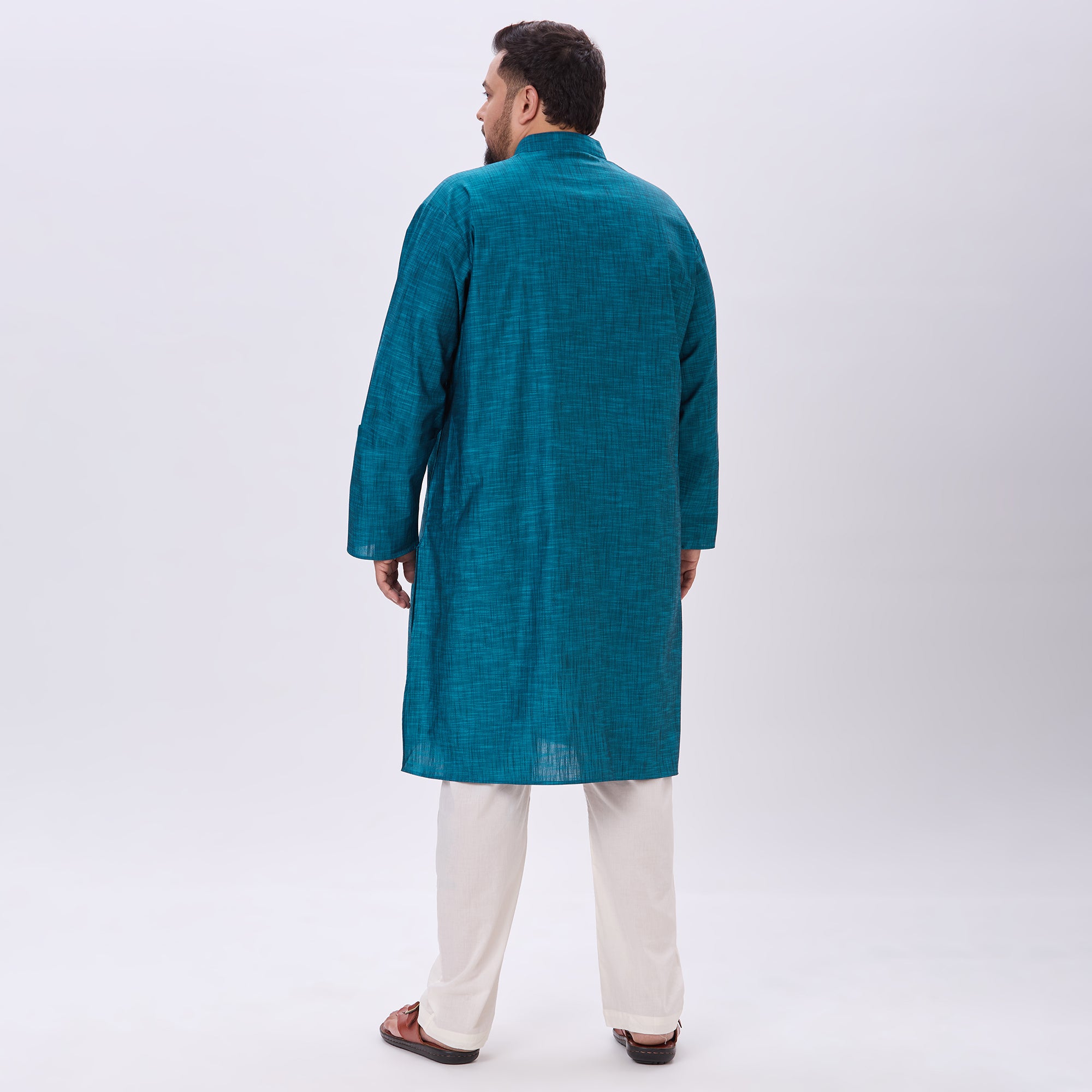 Sizeupp |Plus Size Kurta For Men |4XL-9XL |100% Cotton |Teal