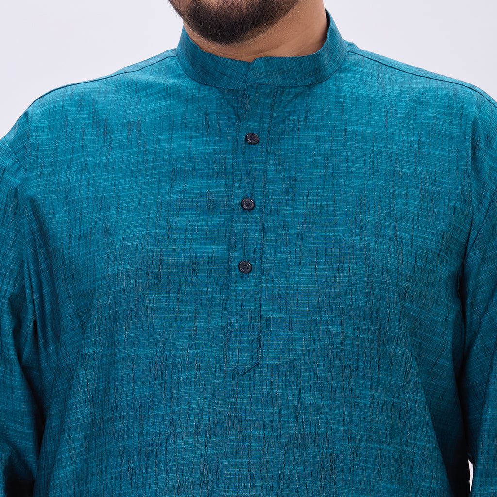 Sizeupp |Plus Size Kurta For Men |4XL-9XL |100% Cotton |Teal