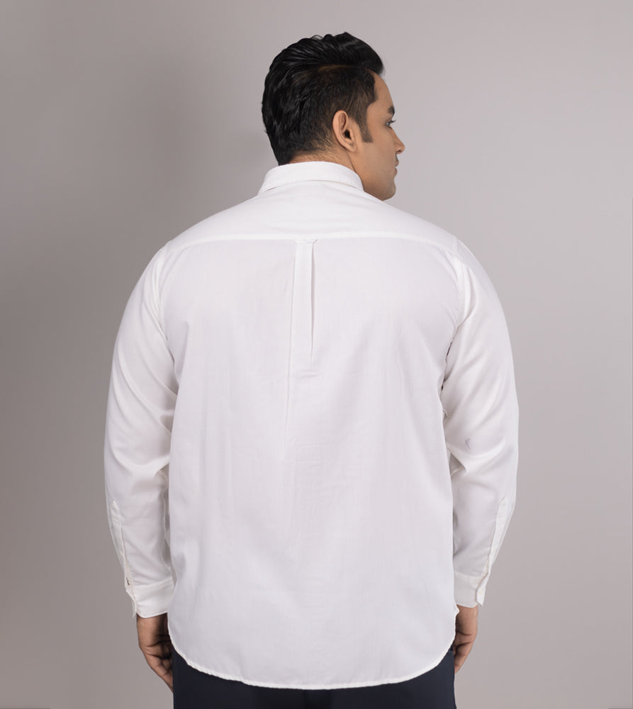 Plus Size Formal Shirt | 4XL - 10XL | 100% Cotton | White