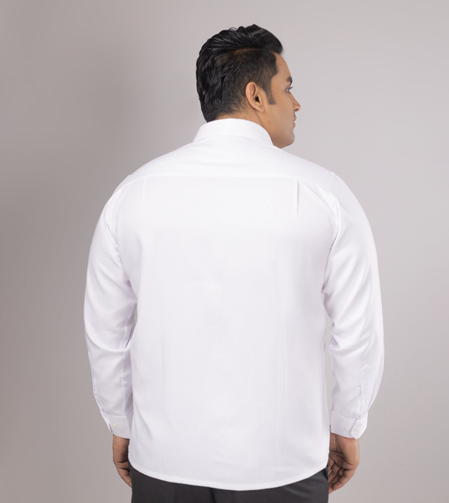 Plus Size Formal Shirt | 4XL - 10XL | 100% Cotton | White