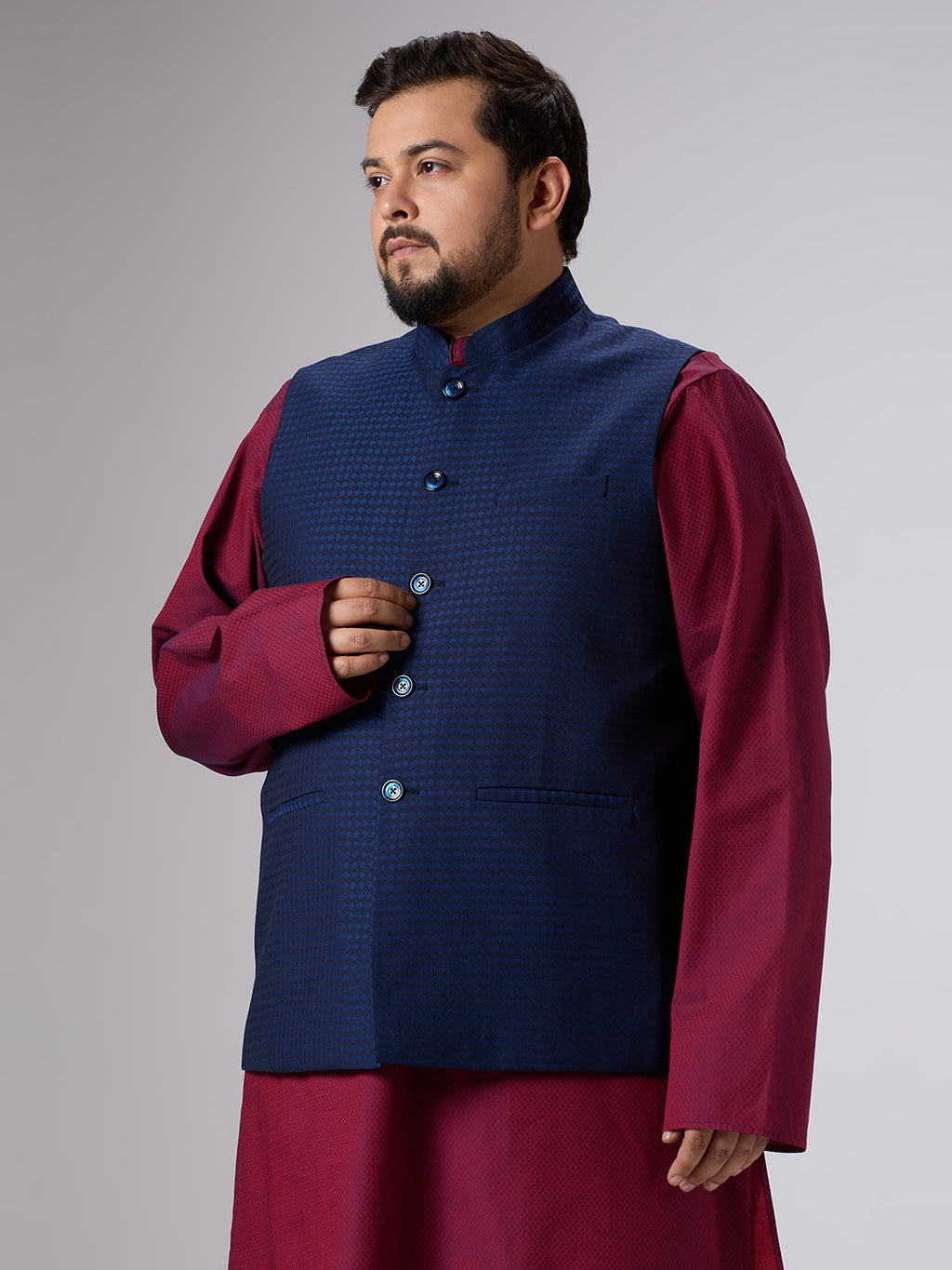 Plus Size Waist Coat | 4XL - 10XL | Blue